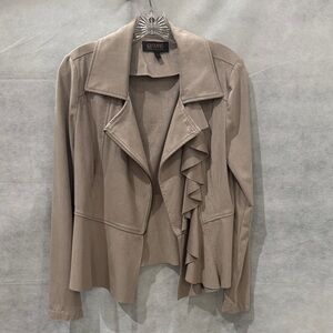 Shyanne Tan Women's Blazer with Ruffle Accent